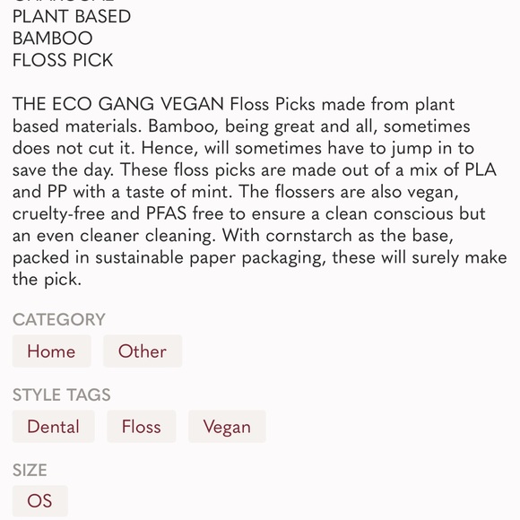 Plant based Charcoal Bamboo Vegan Dental Floss Picks Eco Friendly BPA Free x2 - Picture 2 of 4